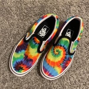 Super fun Vans tie dye slip ons
